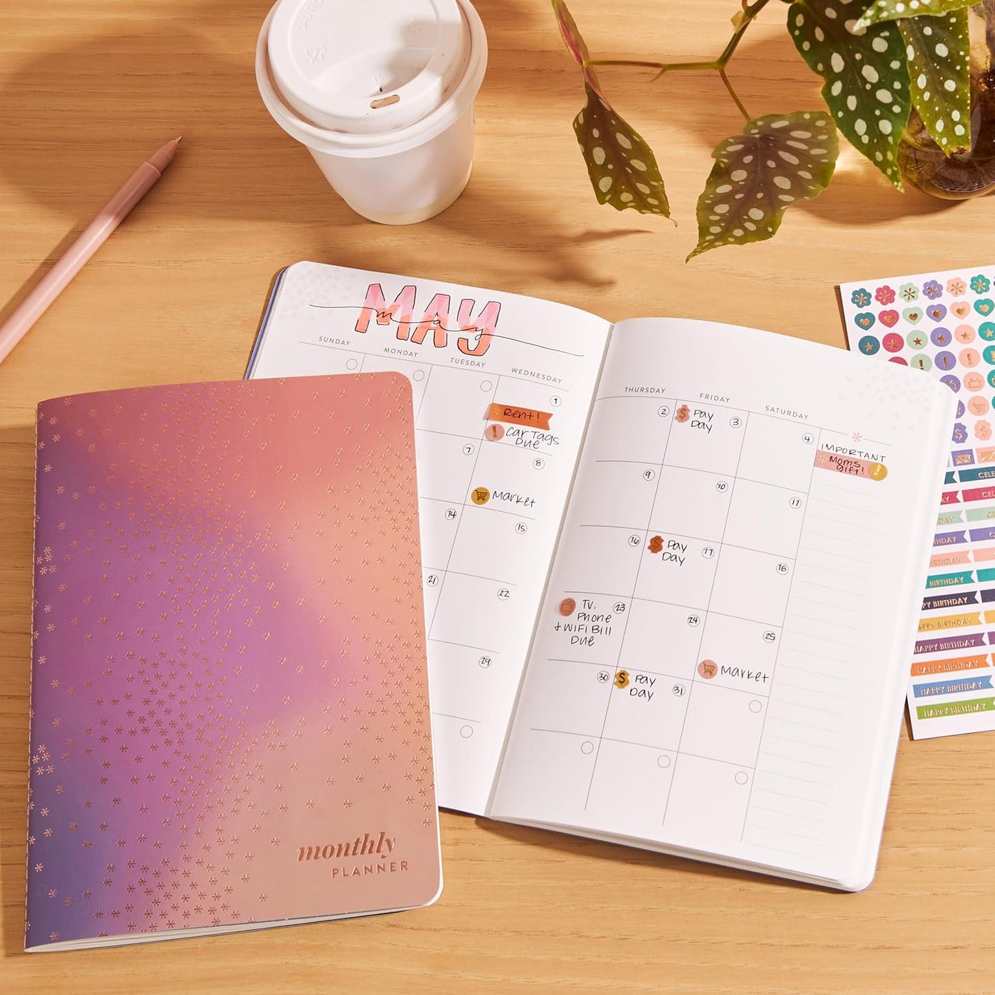 Undated Monthly Petite Planner - Canvas/Asterisk