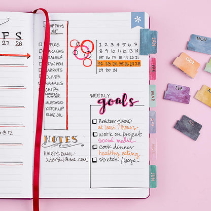 Colorful Monthly Adhesive Tabs