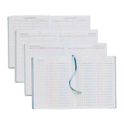 8x10 Softbound Teacher Lesson Planner - Toile Wallpaper Eucalyptus (July 2026 - June 2027)