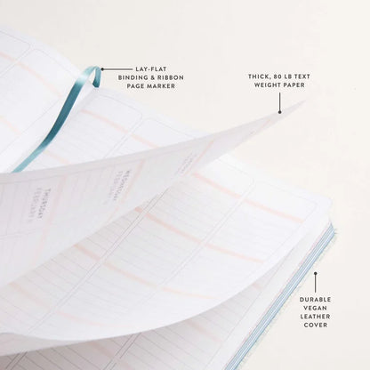 8x10 Softbound Teacher Lesson Planner - Toile Wallpaper Eucalyptus (July 2026 - June 2027)