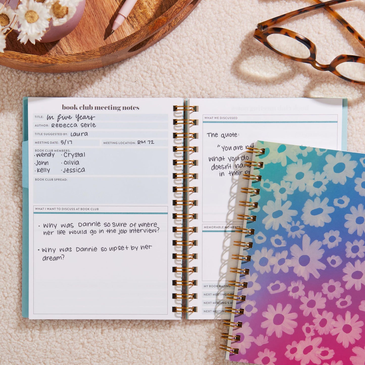 A5 Reading Log - In a Daze cover, Inspired by Erin Condren