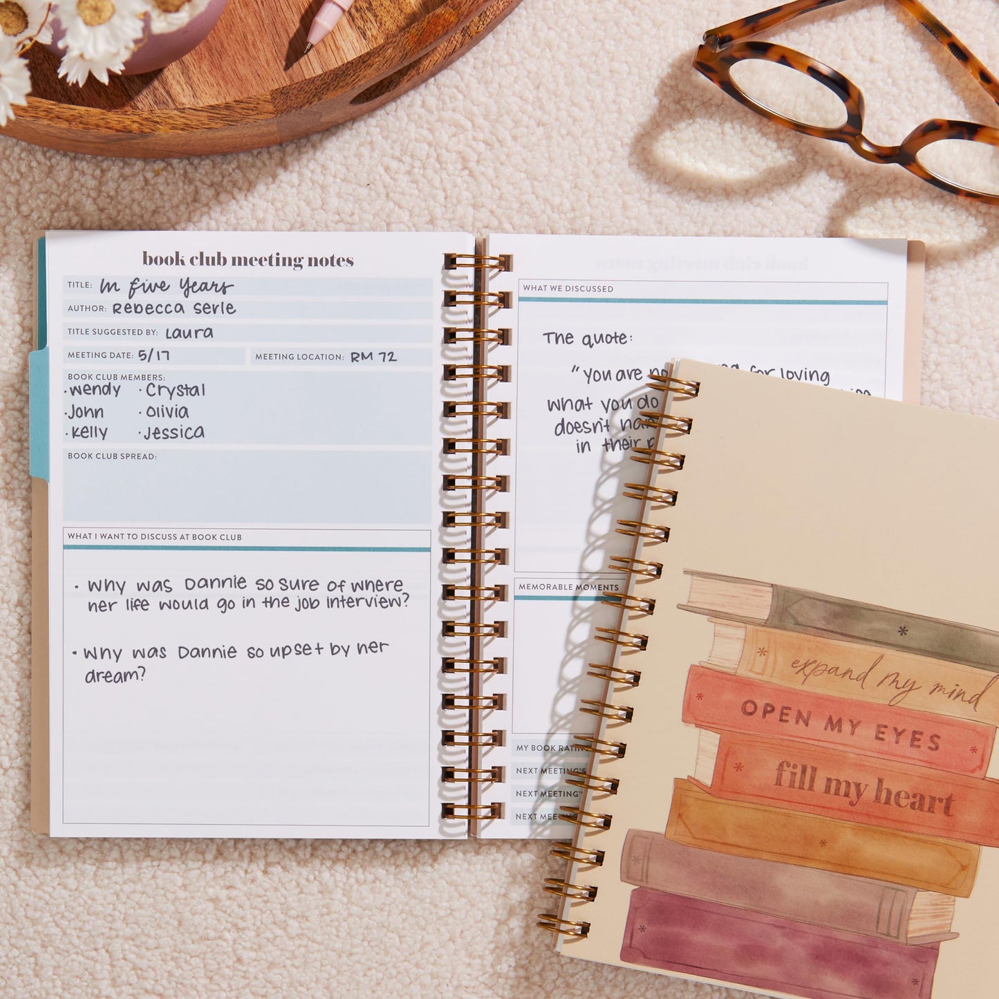 A5 Reading Log - Books of Wisdom cover, Inspired by Erin Condren