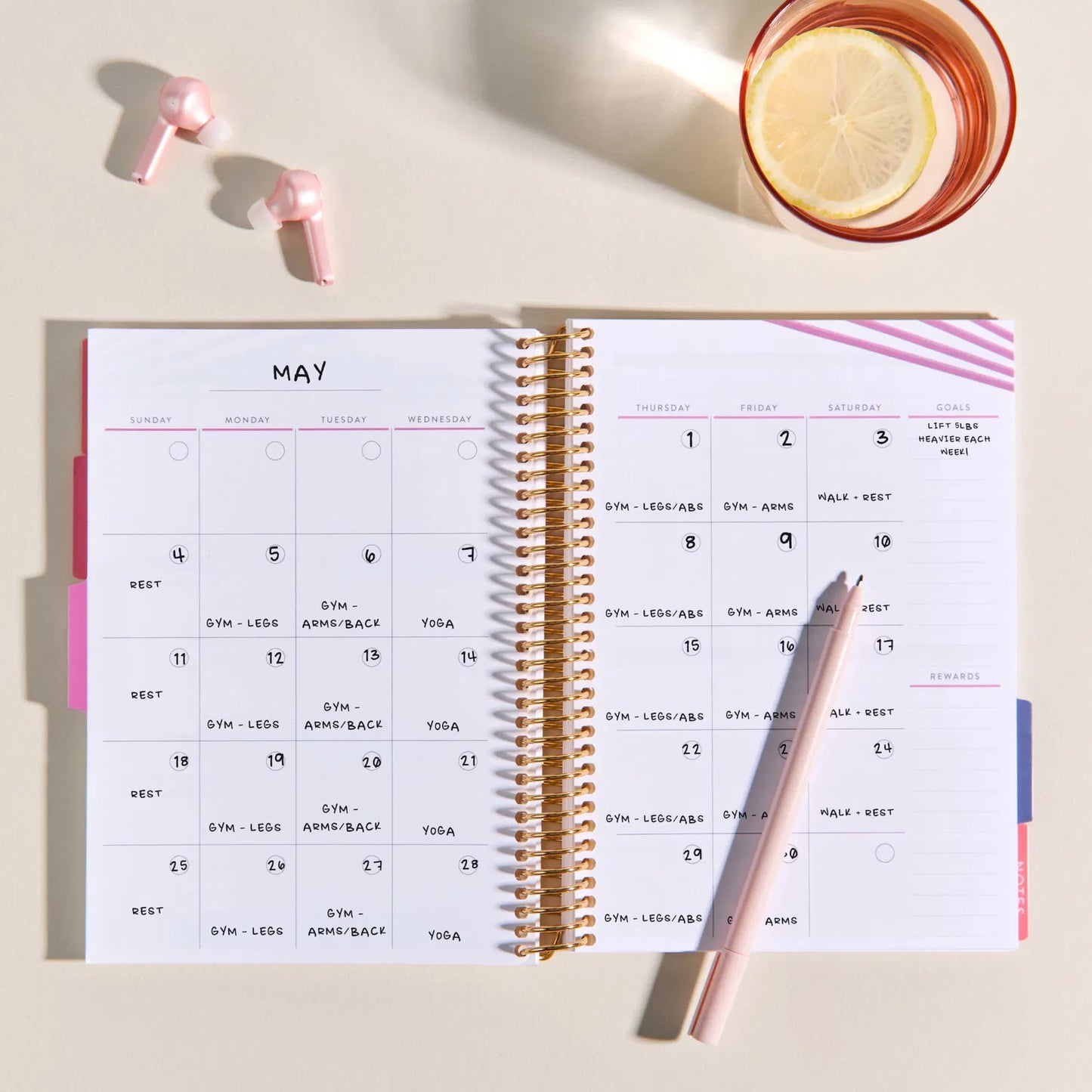 A5 Fitness Planner - Blue Stripes