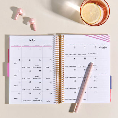 A5 Fitness Planner - Blue Stripes