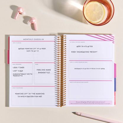 A5 Fitness Planner - Blue Stripes