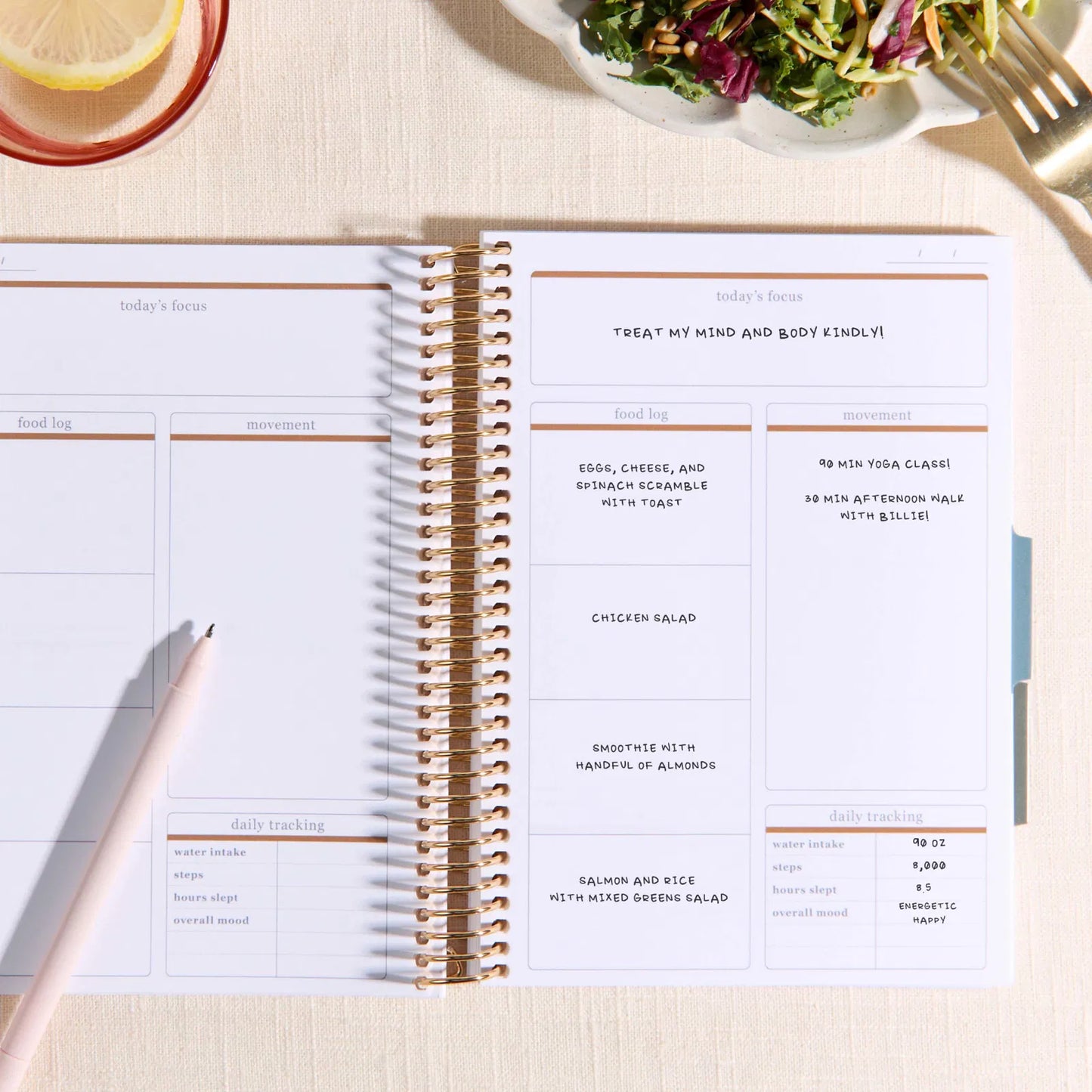 A5 Coiled Wellness Planner - Florals
