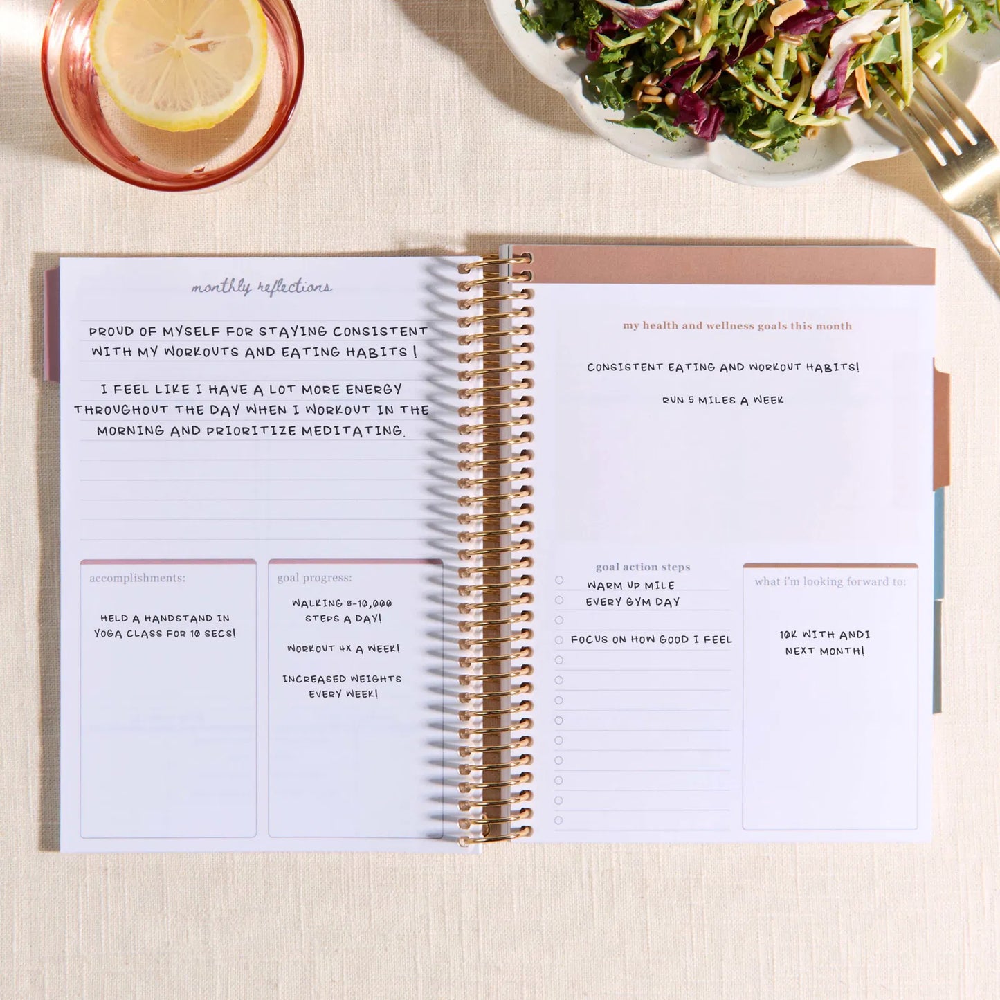 A5 Coiled Wellness Planner - Florals