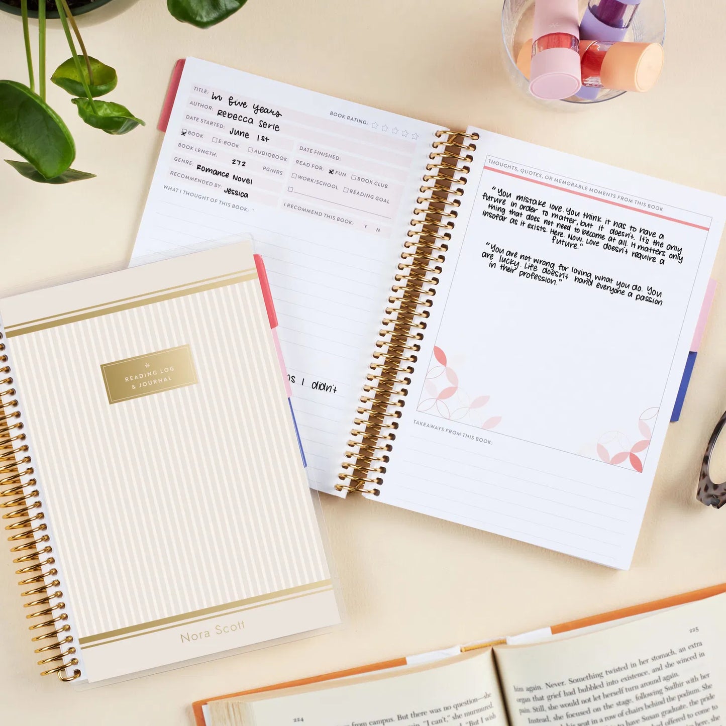 A5 Book Lovers Reading Log and Journal