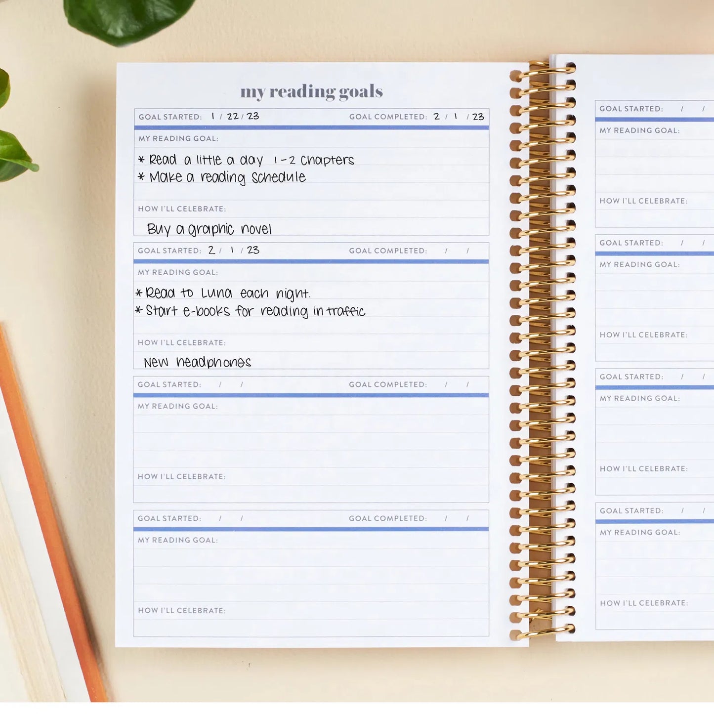 A5 Book Lovers Reading Log and Journal