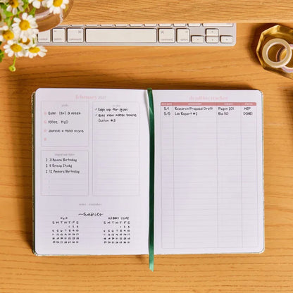 A5 Softbound Academic Planner - Toile Wallpaper Fern (August 2026 - July 2027)