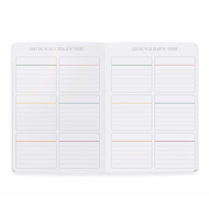 Planner insert with lined pages on a white background