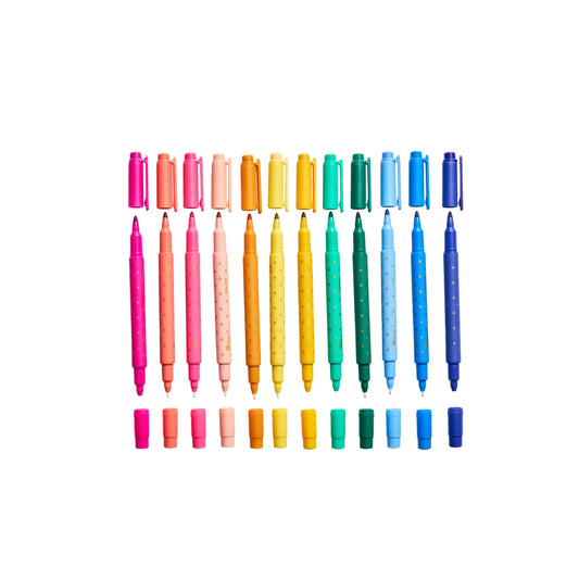 Colorful Dual-Tip Markers 12-pack
