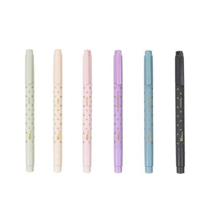 Dual-Tip Markers 6-pack - Asterisk Pastel