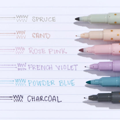 Dual-Tip Markers 6-pack - Asterisk Pastel