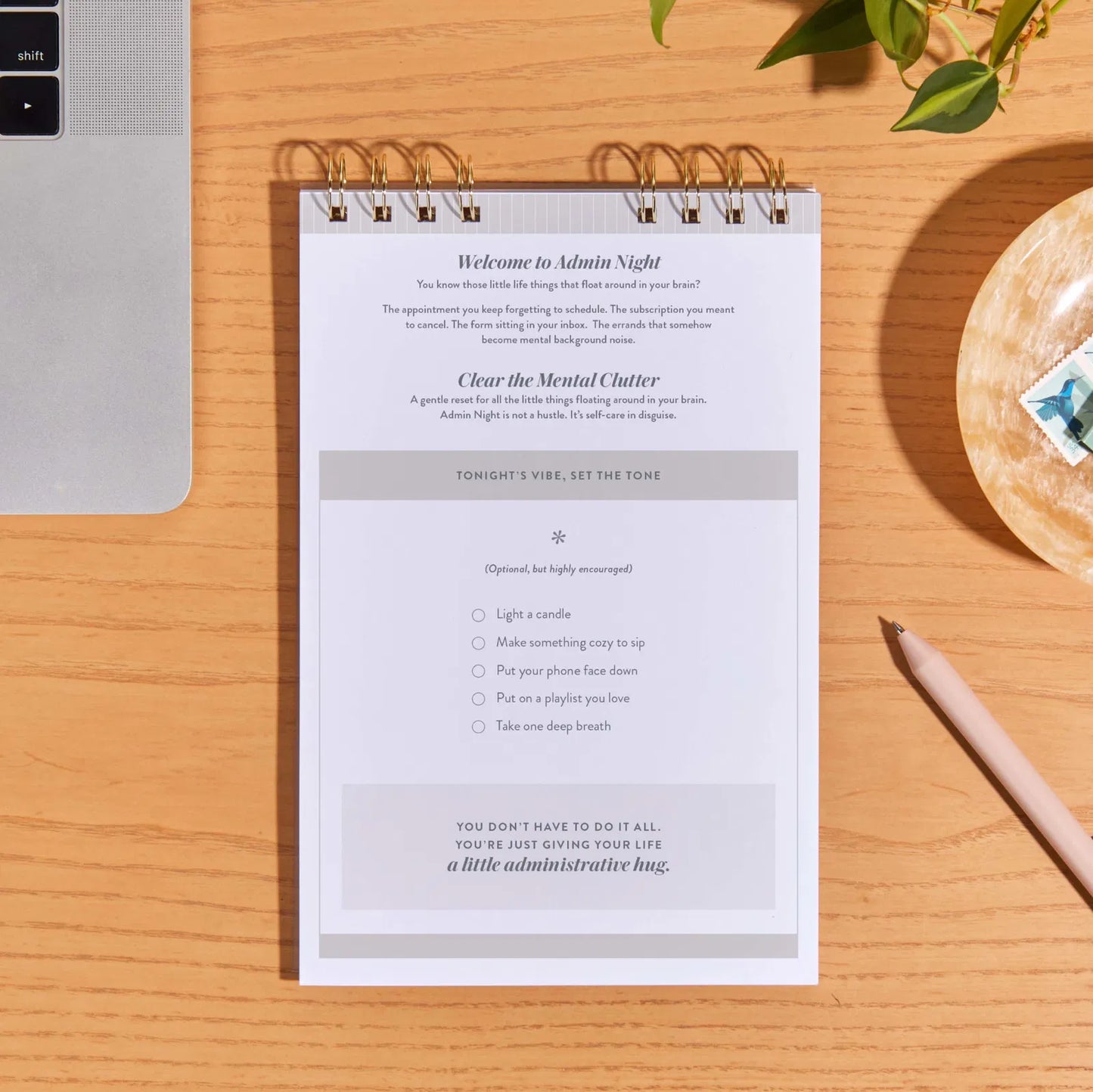 Admin Night Top Spiral Notepad - Colorblock Stripe