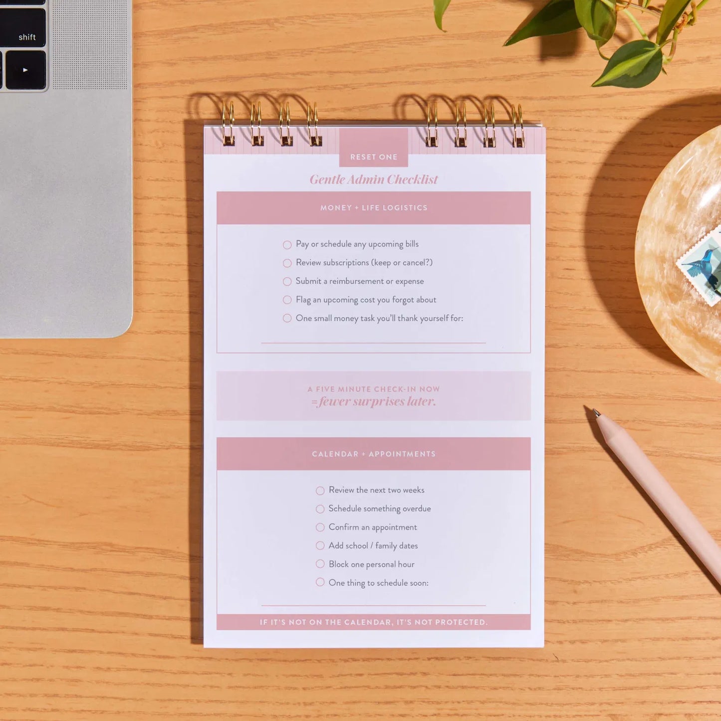 Admin Night Top Spiral Notepad - Colorblock Stripe