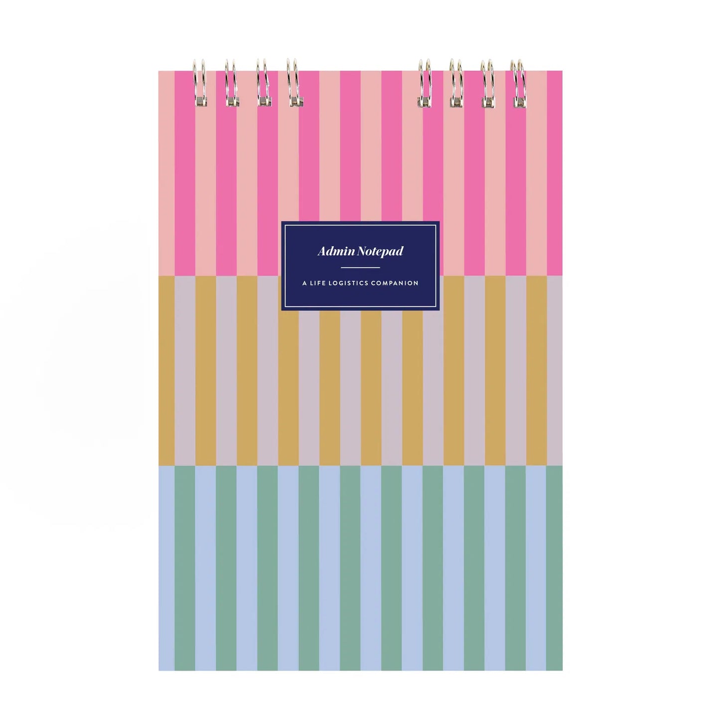 Admin Night Top Spiral Notepad - Colorblock Stripe