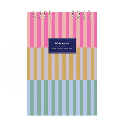 Admin Night Top Spiral Notepad - Colorblock Stripe