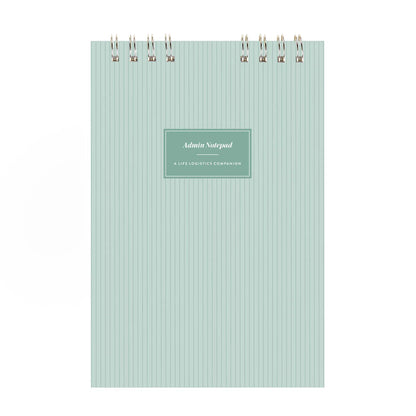 Admin Night Top Spiral Notepad - Pinstripe