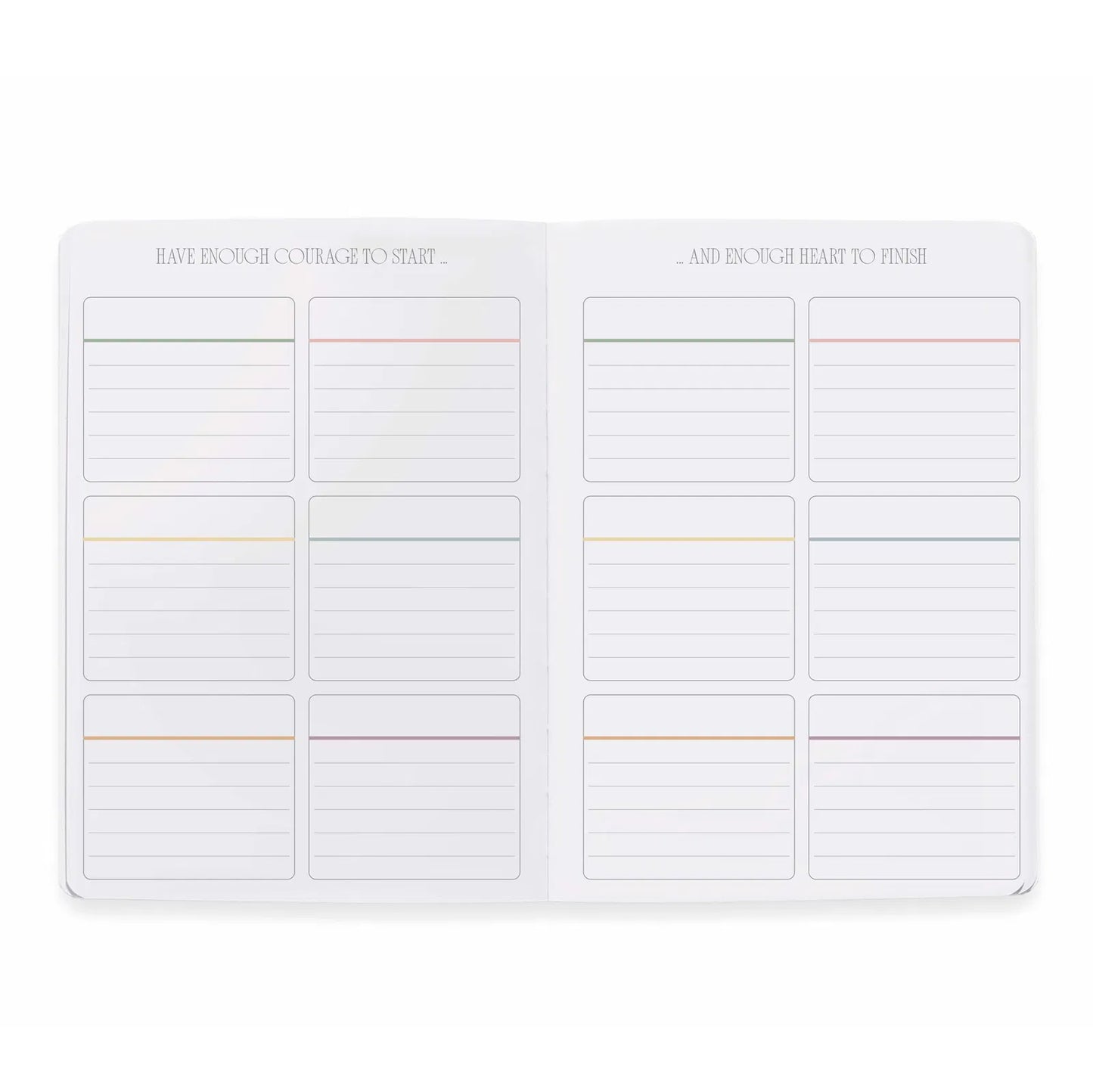 Planner insert with lined pages on a white background