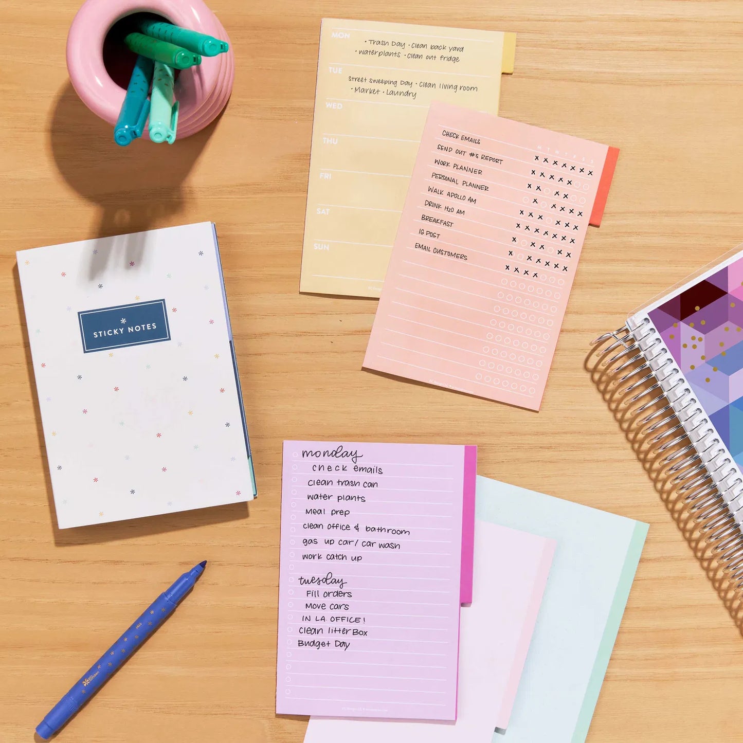 Colorful Functional Tabbed Sticky Notes Booklet