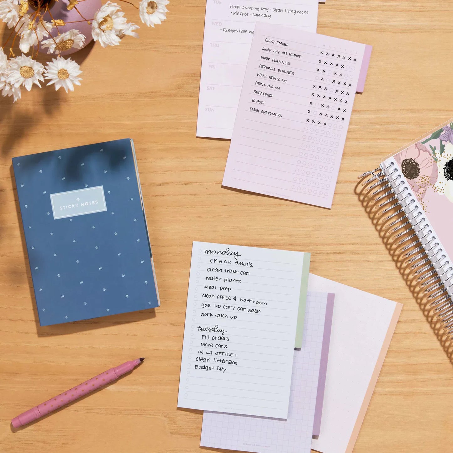 Earth Tones Functional Tabbed Sticky Notes Booklet