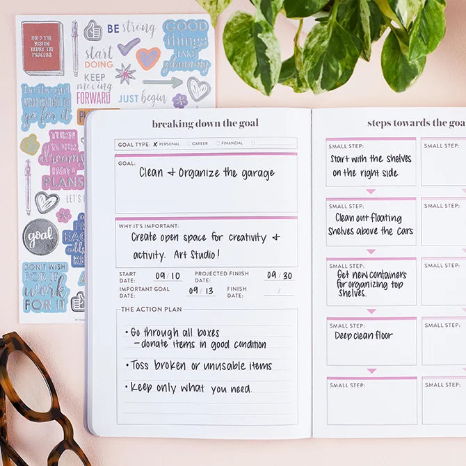 Goal Setting Petite Planner - Watercolor Stripes