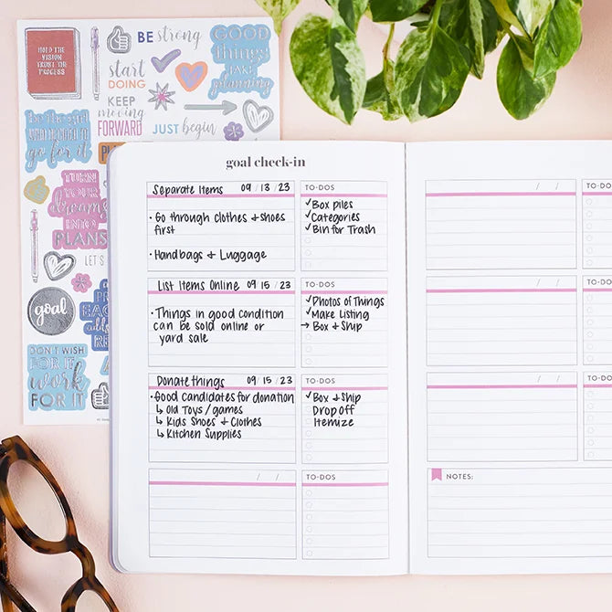 Goal Setting Petite Planner - Watercolor Stripes