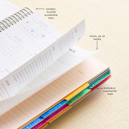 8.5x11 Coiled Monthly Planner - Legacy cover, platinum coil