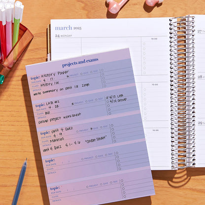 Weekly Projects and Exams Notepad
