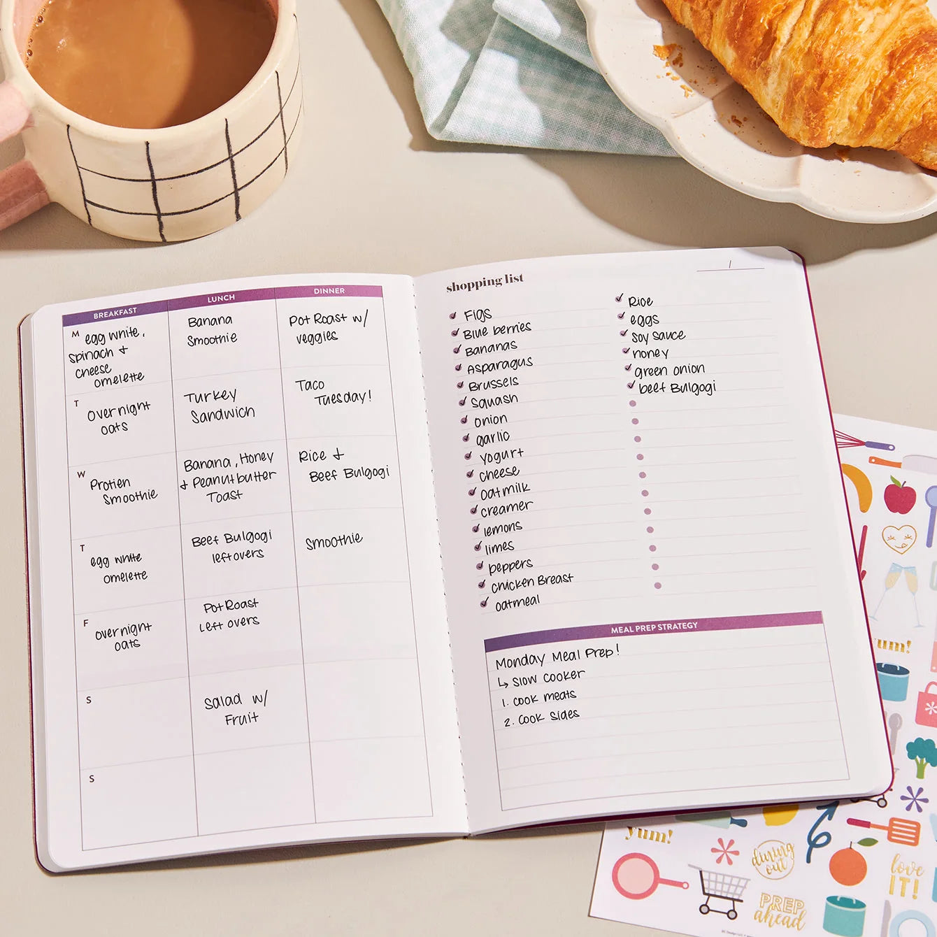 Meal Planner Petite Planner - Tie-Dye Stripes