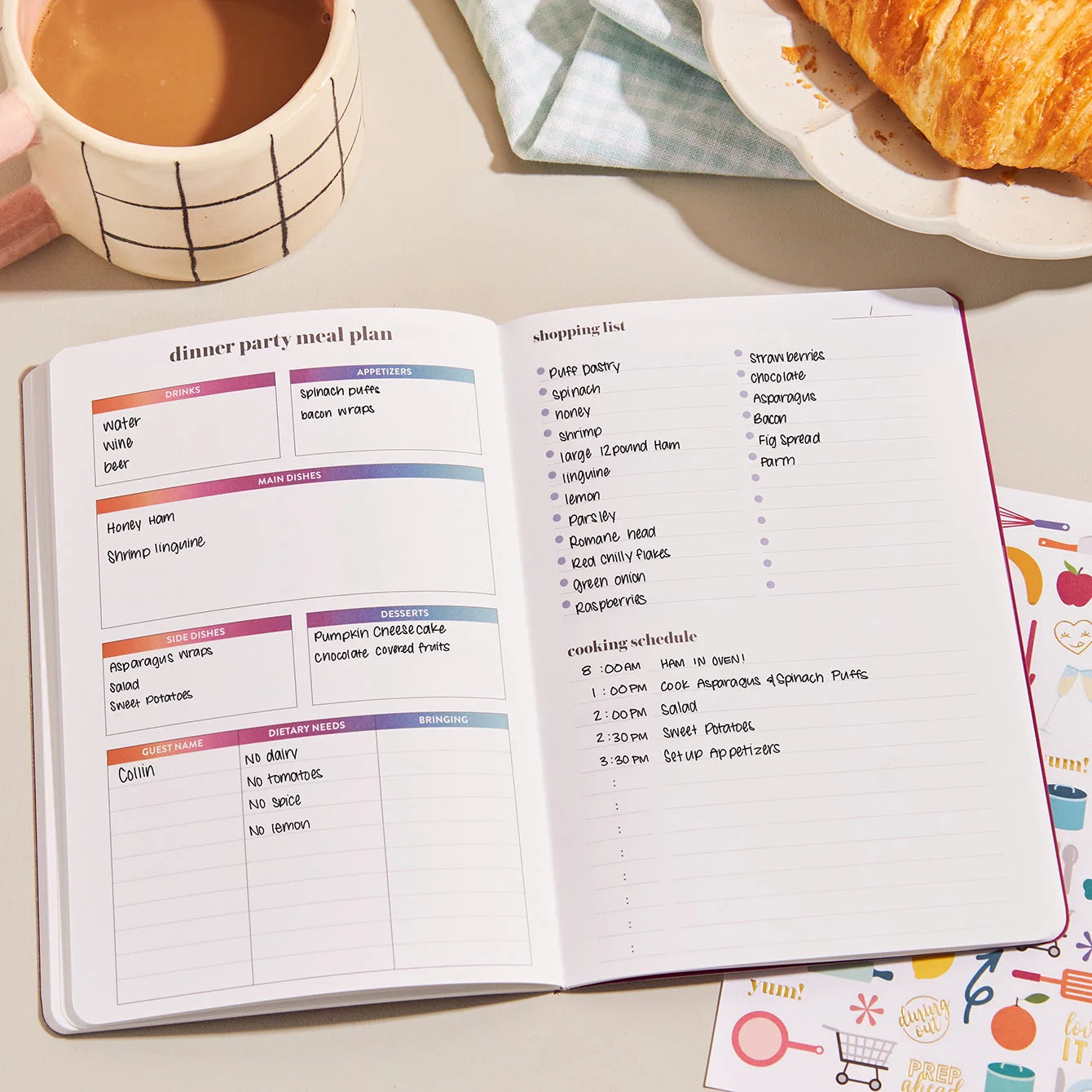 Meal Planner Petite Planner - Tie-Dye Stripes
