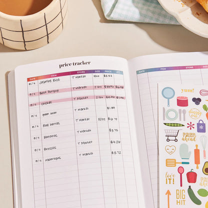 Meal Planner Petite Planner - Tie-Dye Stripes