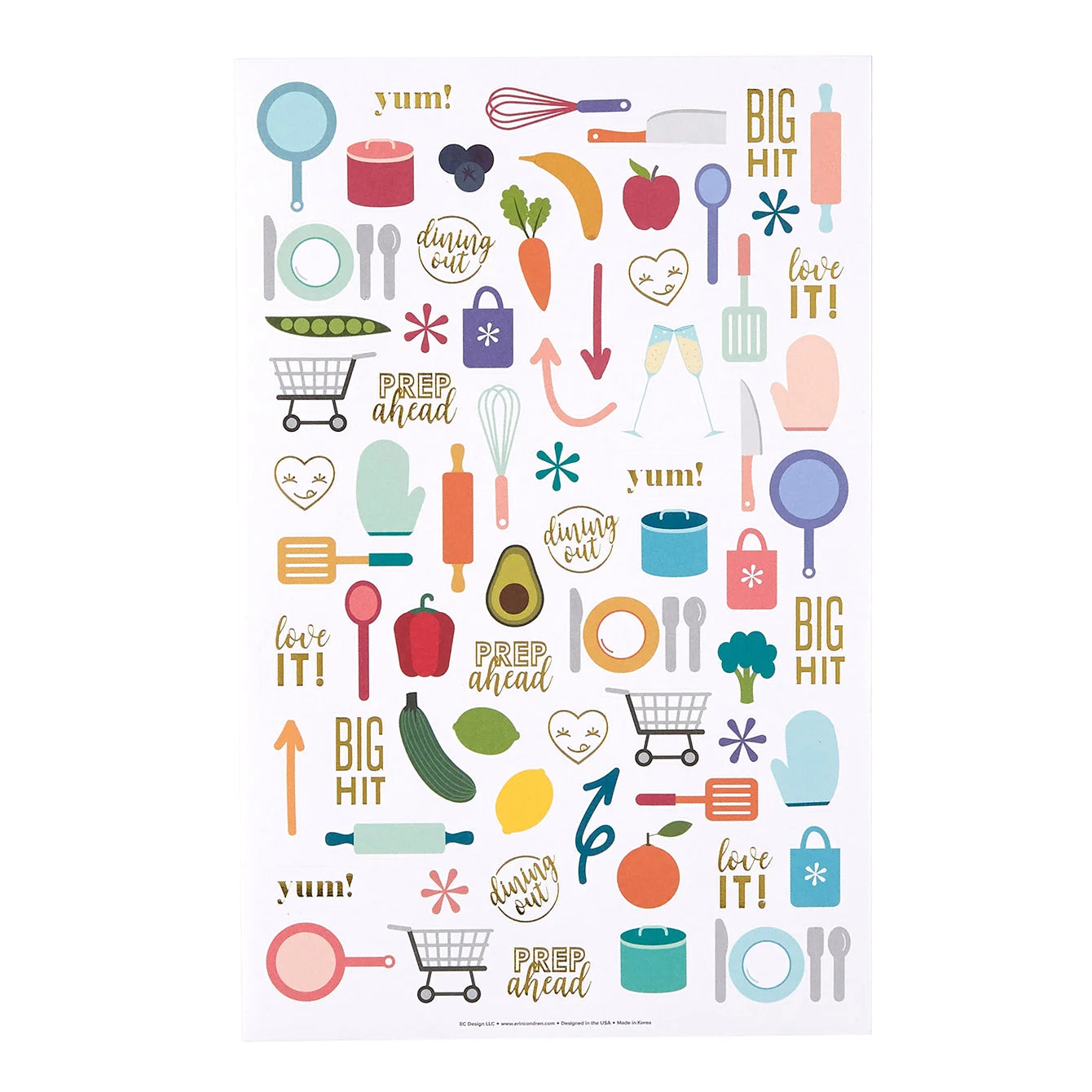 Meal Planner Petite Planner - Tie-Dye Stripes