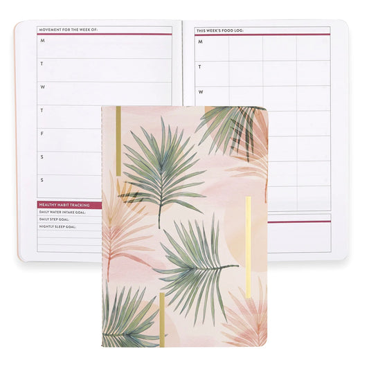 Wellness Log Petite Planner - Watercolor Palms