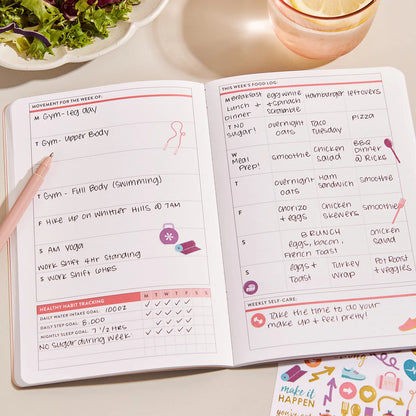 Wellness Log Petite Planner - Watercolor Palms