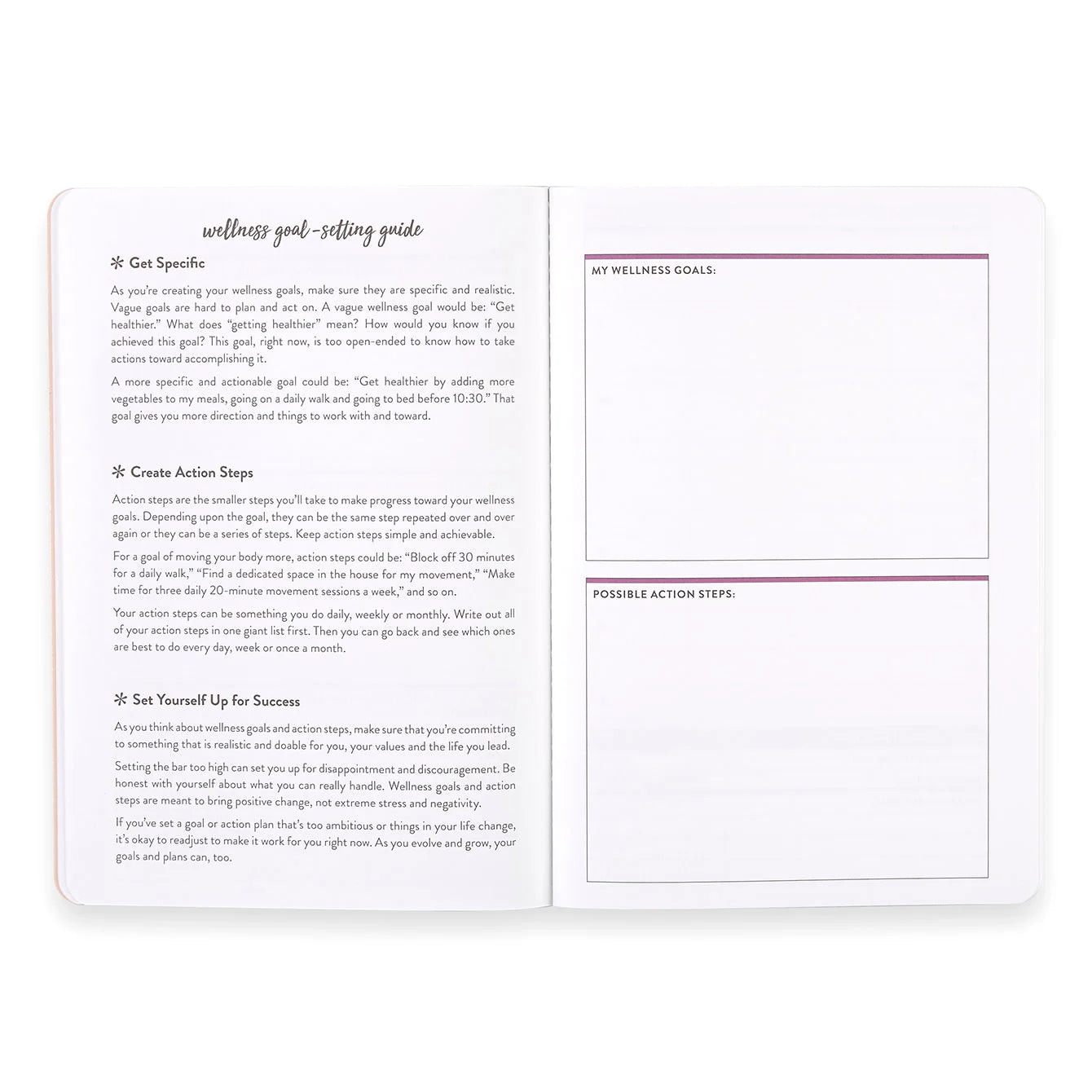 Wellness Log Petite Planner - Watercolor Palms