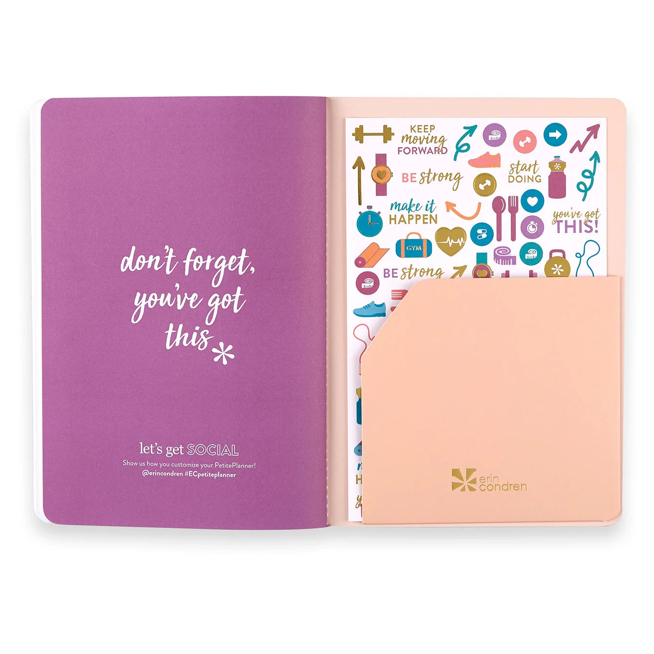 Wellness Log Petite Planner - Watercolor Palms