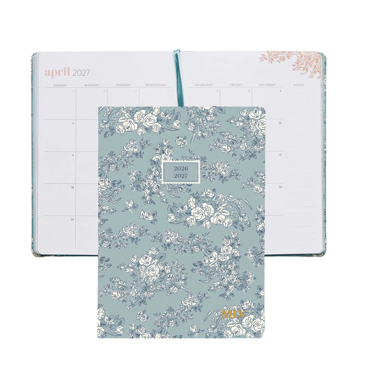 A5 Softbound Monthly Planner - Toile Wallpaper Eucalyptus