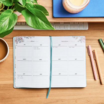 A5 Softbound Monthly Planner - Toile Wallpaper Eucalyptus