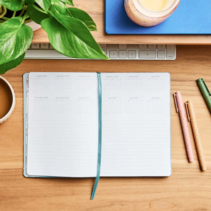 A5 Softbound Monthly Planner - Toile Wallpaper Eucalyptus