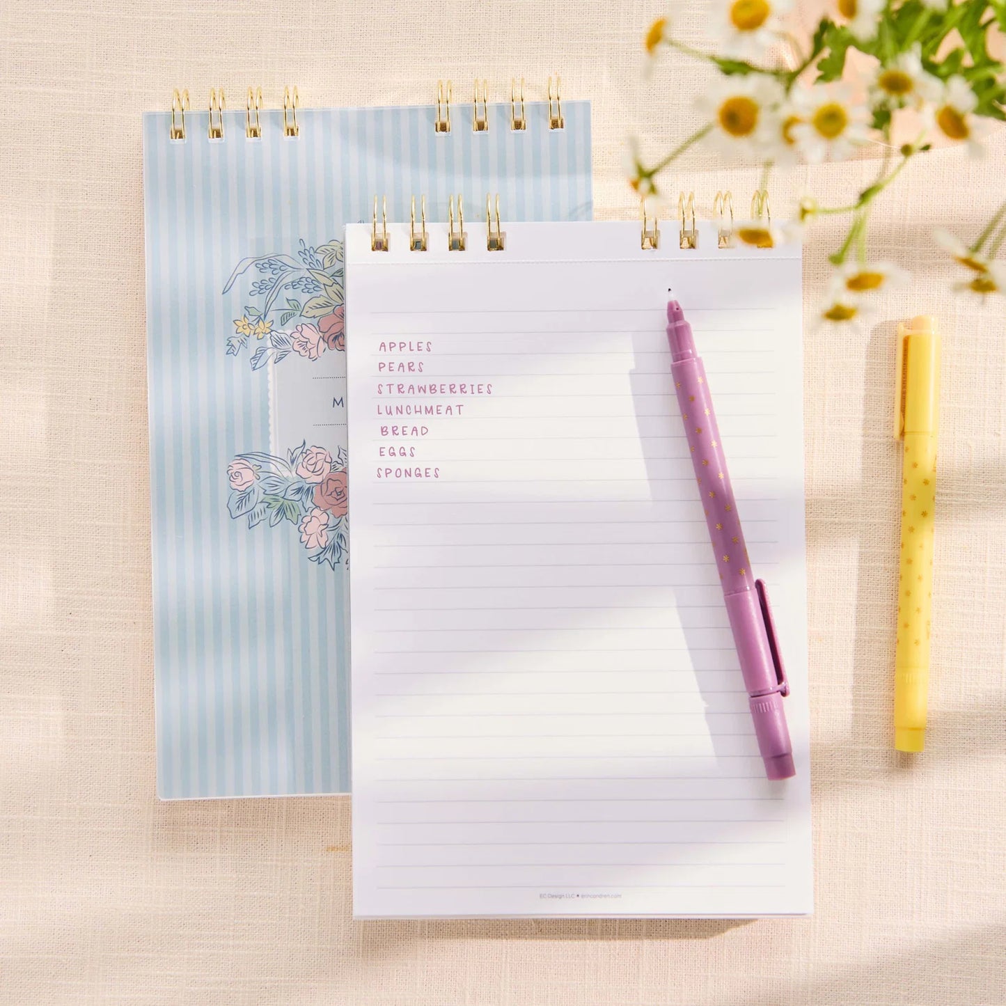 Toile Top Spiral Notepad - Lined