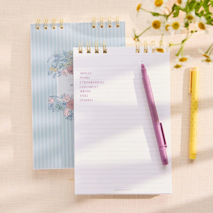 Toile Top Spiral Notepad - Lined